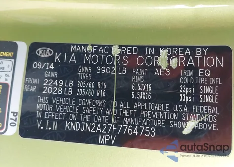 2015 Kia Soul from USA, damaged, VIN KNDJN2A27F7764753